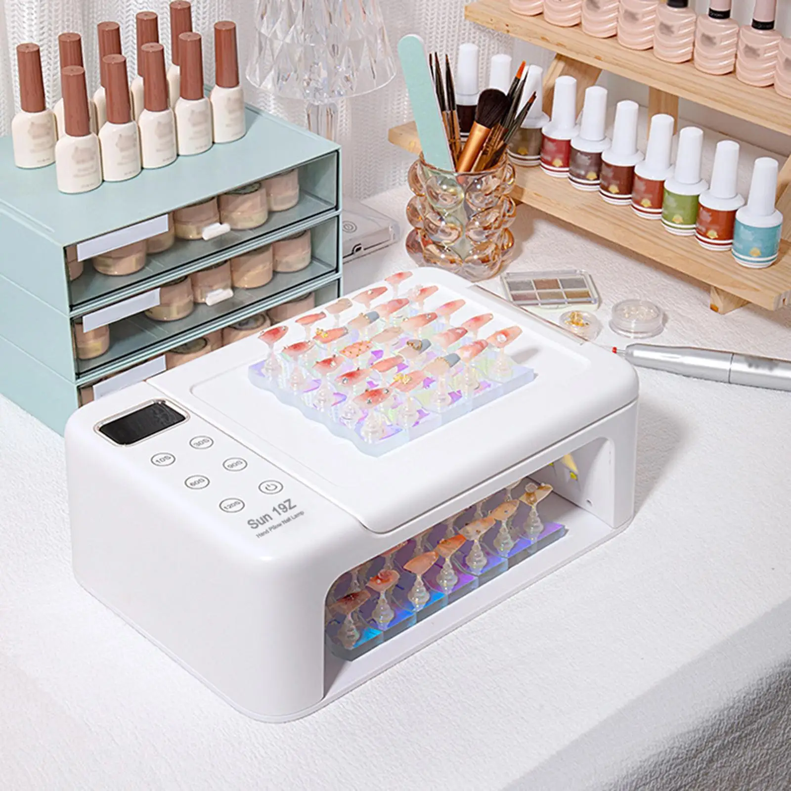 

Лампа для сушки ногтей Профессиональная светодиодная сушилка для ногтей с 63-светодиодными бусинами Инструменты для дизайна ногтей Лампы для ногтей Быстросохнущая домашняя DIY