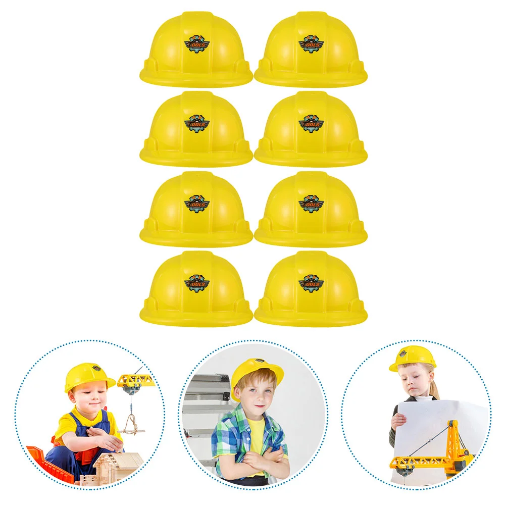 Chapeaux de fête en plastique pour enfants, construction réaliste, fournitures de fête, jeu de simulation, cadeau pour garçons, jaune