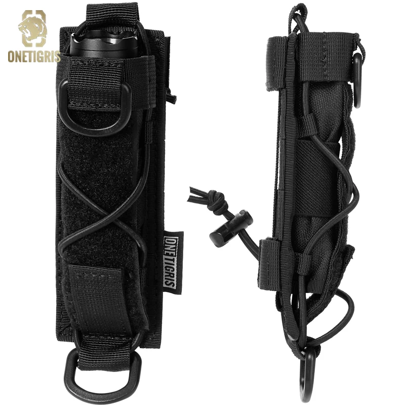 

ONETIGRIS Flashlight Holster Molle Flashlight Holder for Belt Tactical Pouch Torch Linear Hand Tool Horizontal Carrying