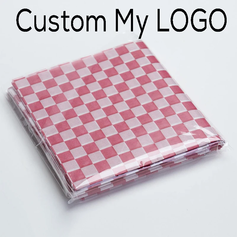 Custom LOGO Printed Wax Paper Sheets Greaseproof Paper Wrapping Tissue Food Picnic Paper