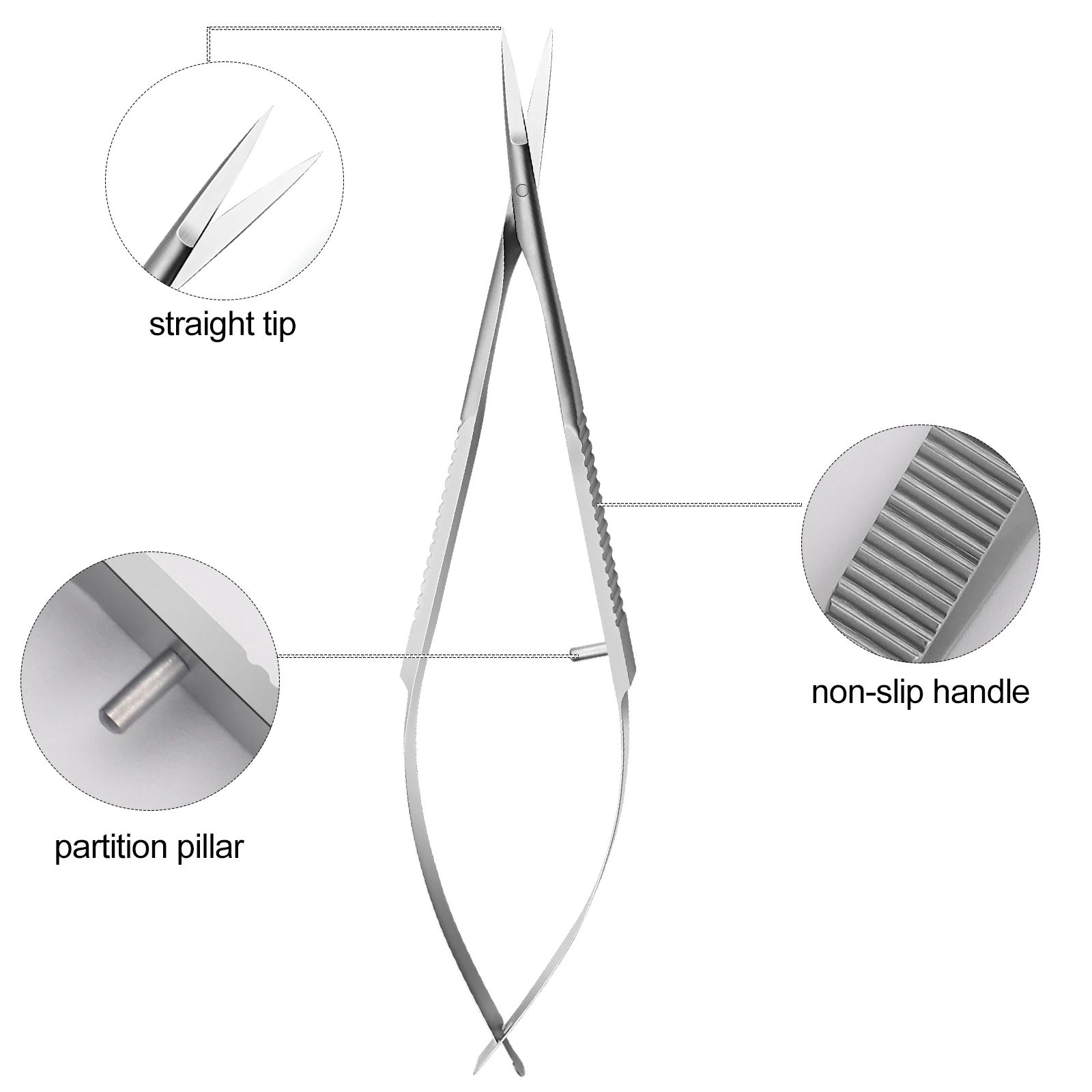 Ciseaux à ressort droits en acier inoxydable, pour coupe de fil, 12cm