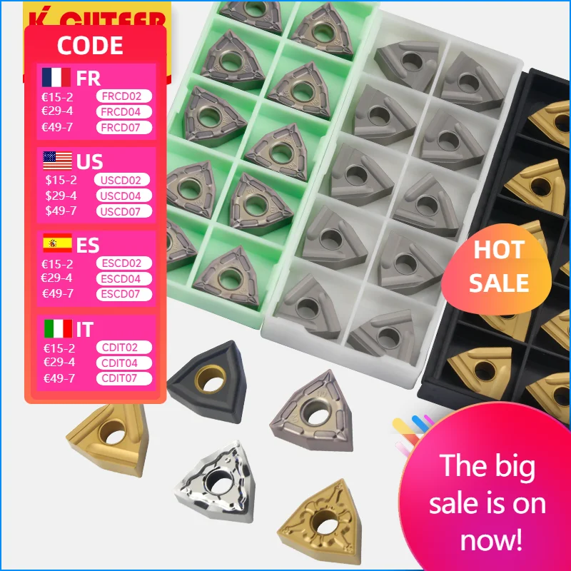 

10pcs WNMG08 JC600/H01/YZ5010A/KT60 Carbide Inserts for External Turning Tool WNMG Blade Blade Stainless Steel Cutter CNC Lathe