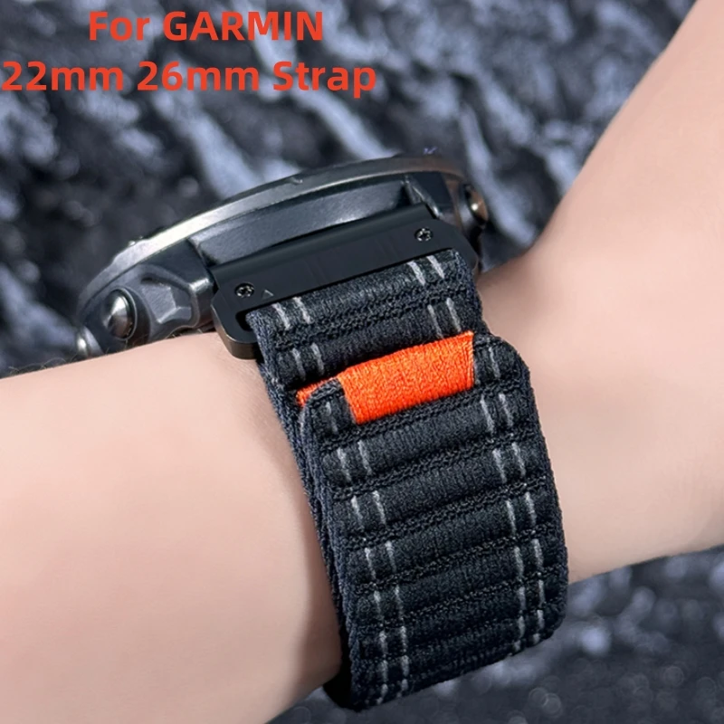 ل GARMIN 47 51 مللي متر حزام ساعة نيلون 22 26 مللي متر QuickFit الفرقة ل Fenix 8 7 7X 6 6X 5 5X /Enduro2 3/Epix Pro/Foreunner965 سوار