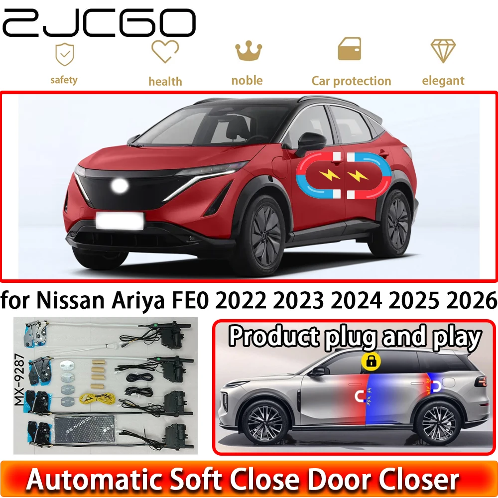 

ZJCGO for Nissan Ariya FE0 2022 2023 2024 2025 2026 OEM Soft Close Door Kit Power Closing Latch System Auto Pull Door Easy Close