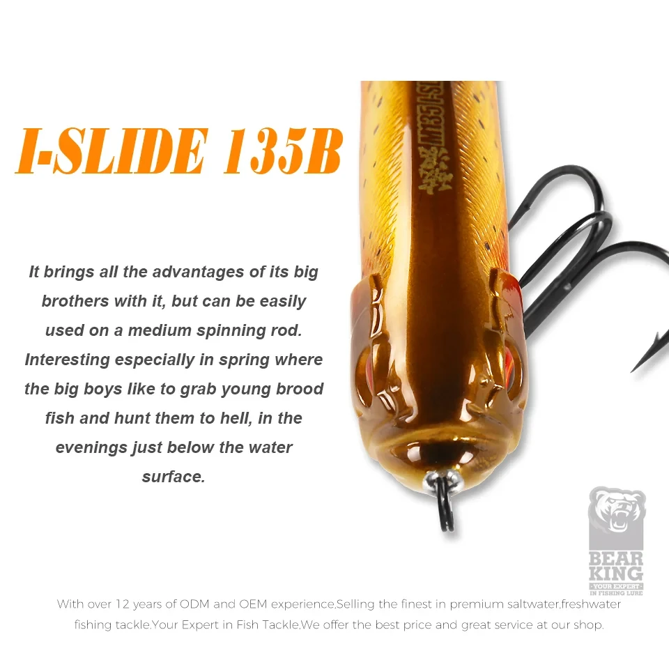 BEARKING-Leurres de pêche avec queue souple, Wobblers méné articulés, corps en ABS, appâts de natation, matériel de pêche supérieur, 135mm, 1oz