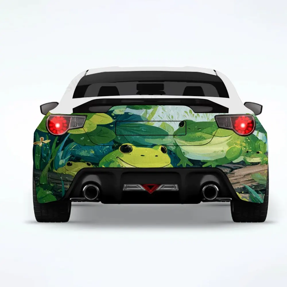 

Chubby Frogs in Greenery - Vinyl Decal for Car Rear, Waterproof Self-Adhesive Vinyl Stickers for Vehicle Tail andBumper, Decora
