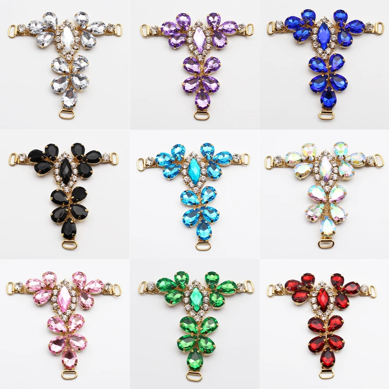 9-color New T-shaped Sandals Acrylic Rhinestonrs Link Buckle Handmade Women\'s Bikini Clothing Decoration Buckle