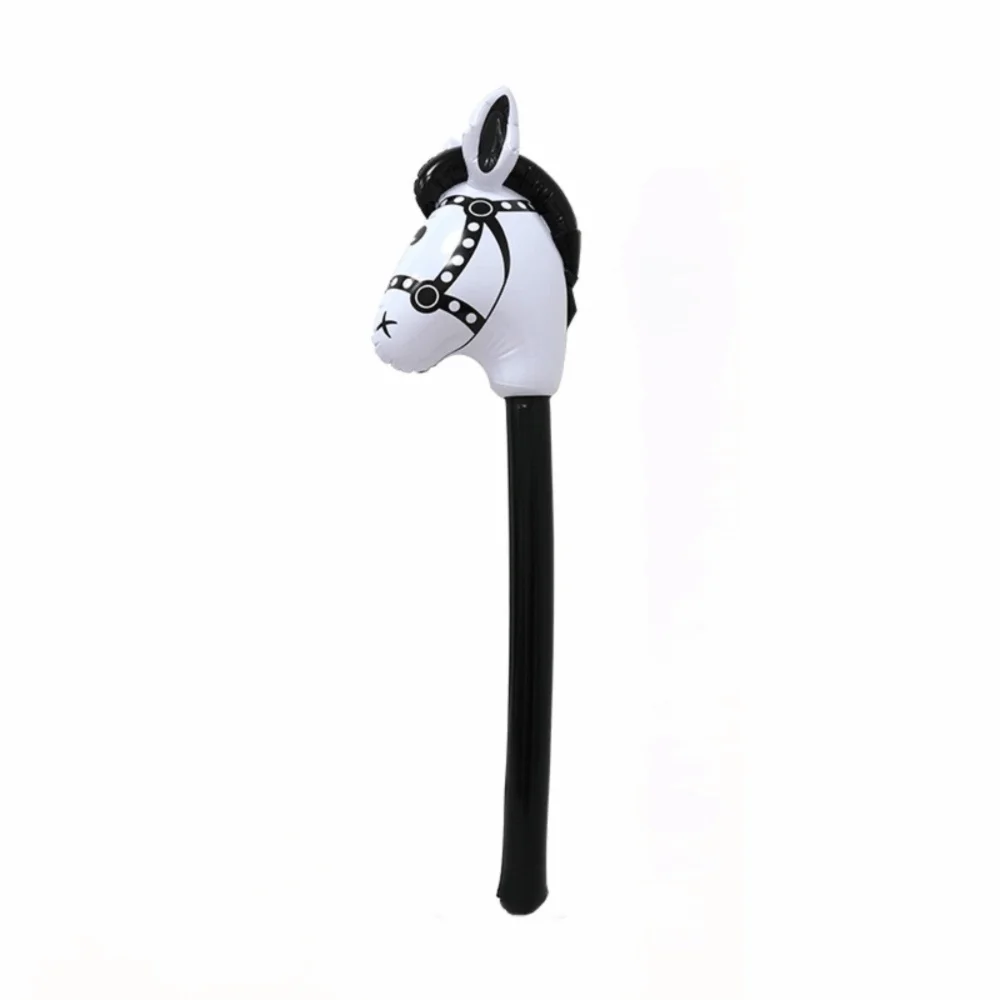 New High Quality PVC Horse Head Stick Balloon Durable Cartoon Hobby Horse Stick Toy Inflatable Stick Horse Party Birthday Gifts