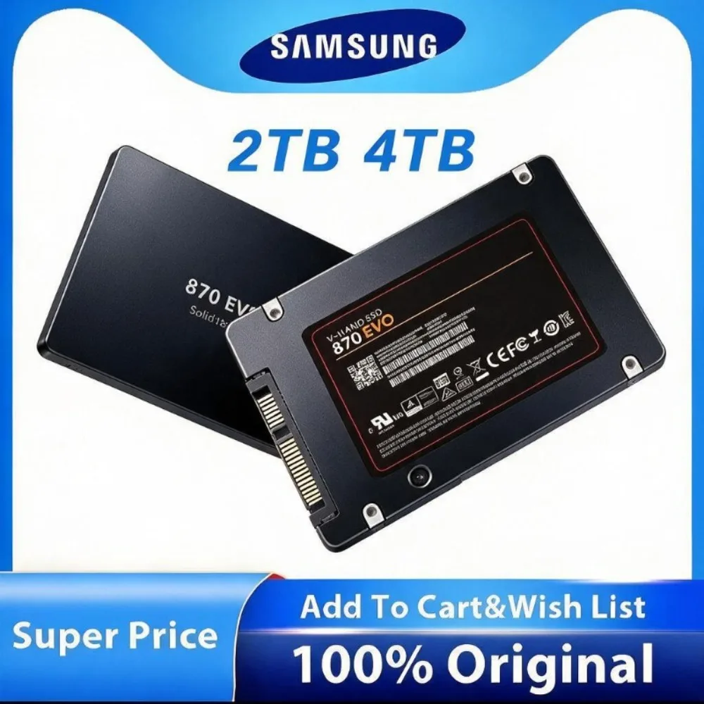 Original SSD FOR Samsung 870EVO solid-state drive 500GB 1TB 2TB 4TB notebook desktop universal SATA3 interface