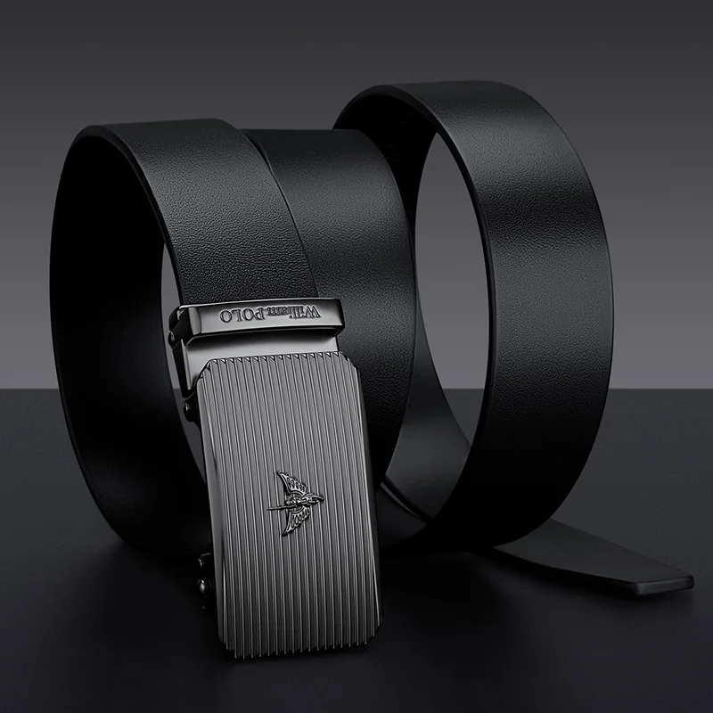 Genuine leather men's fashionable belt with automatic buckle, high-quality belt, business and leisure belt