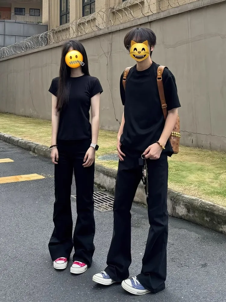 

Джинсы Bla Bell Bot, мужские летние модные тонкие брюки в американском стиле, драпированные прямые брюки для пар, джинсы свободного покроя