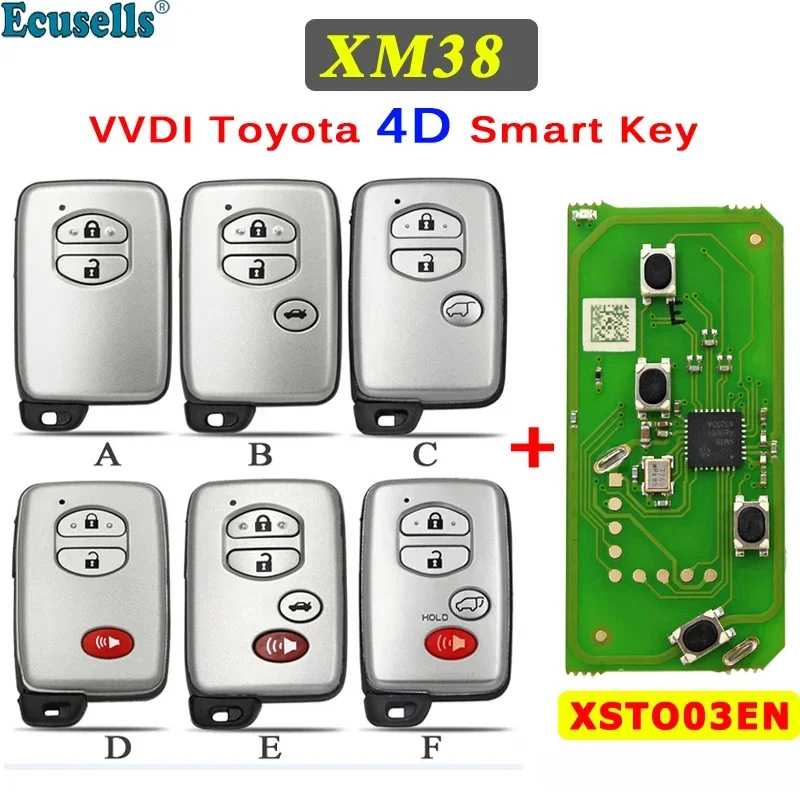 

Xhorse VVDI 4D Smart Remote Key XSTO03EN для Toyota XM38 4D PCB Поддержка обновления перезаписи 312/314/434 МГц A433 F433 5290 3370 0140