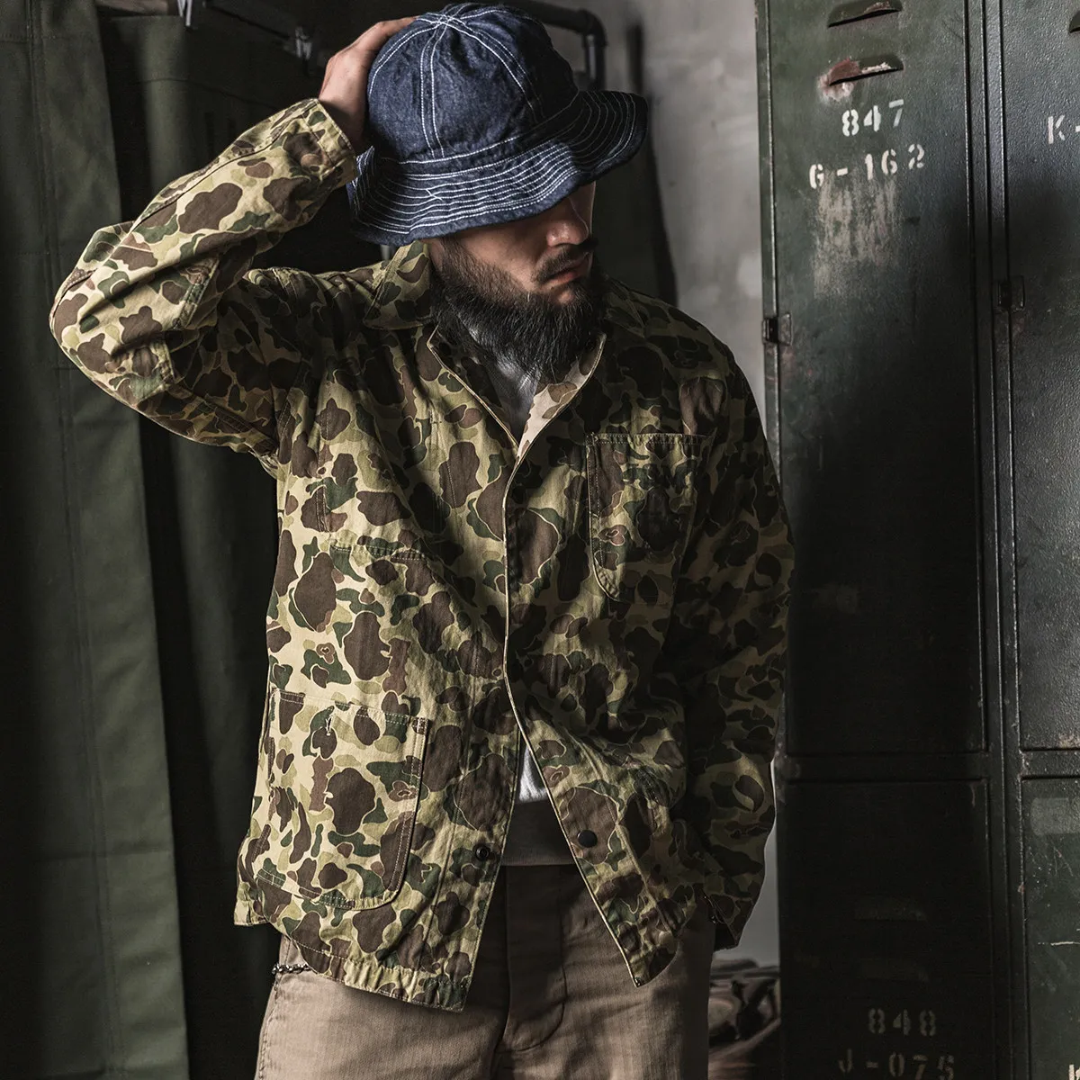 bronson-vintage-replique-ccc-denim-casquette-de-travail-daisy-mae-rond-haut-pecheur-denim-chapeau-camouflage