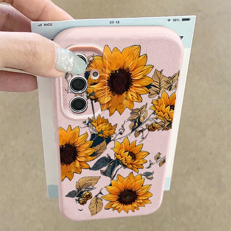 Sonnenblumen Hülle für Samsung Galaxy A56 A36 A26 A55 A16 A15 A25 A54 A53 A14 5G S25 Edge S24 FE S23 S22 Ultra Soft TPU Handyhülle
