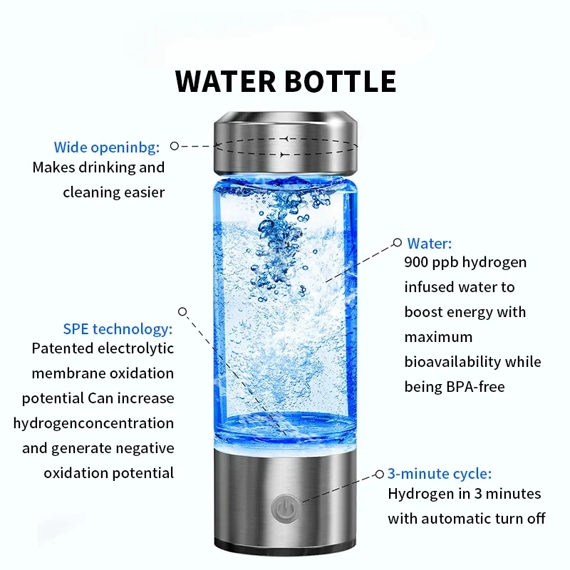 

1 шт., 420 мл, портативный генератор водородной воды, режим 3 минуты, генератор водородной воды высокой концентрации