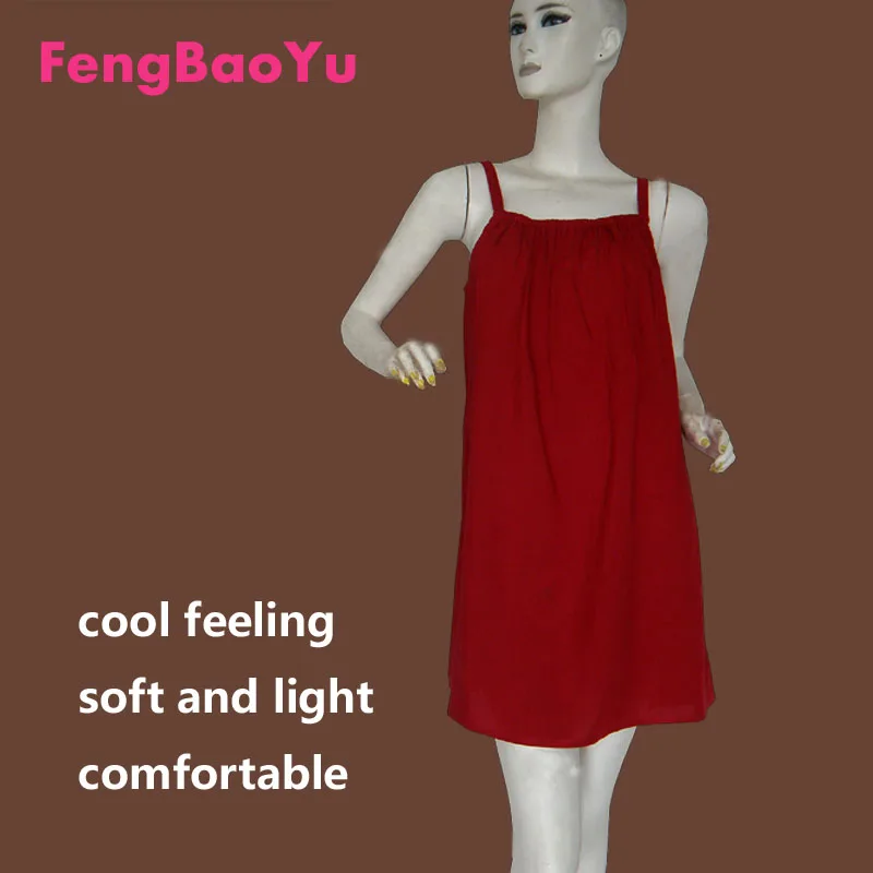 

Fengbaoyu Cotton Silk Summer Dress Lady Sling Skirt Home Pajamas Girl Short Skirt Simple Comfortable Soft and Skin-friendly 3XL