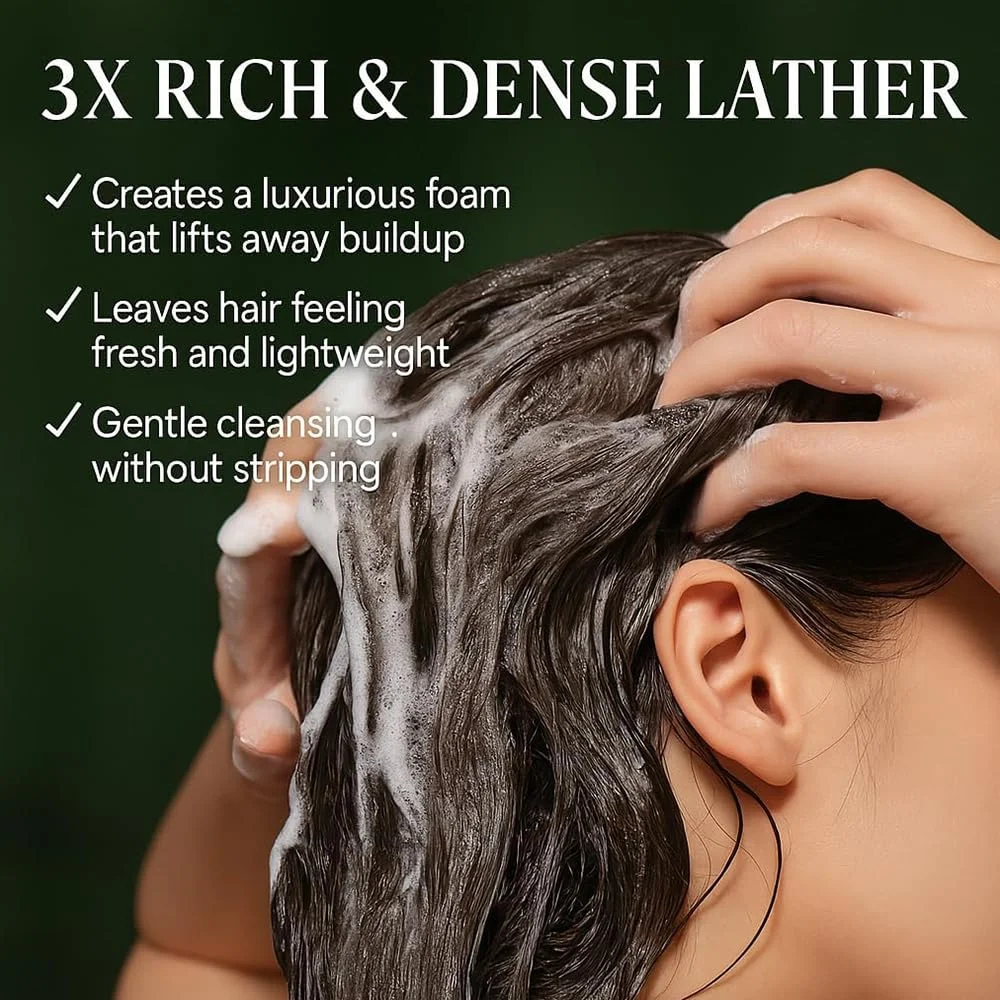 قالب شامبو عشبي طبيعي مع Biota Orientalis، يغذي فروة الرأس والشعر بلطف ويحسن قوة الشعر ويقلل الكسر