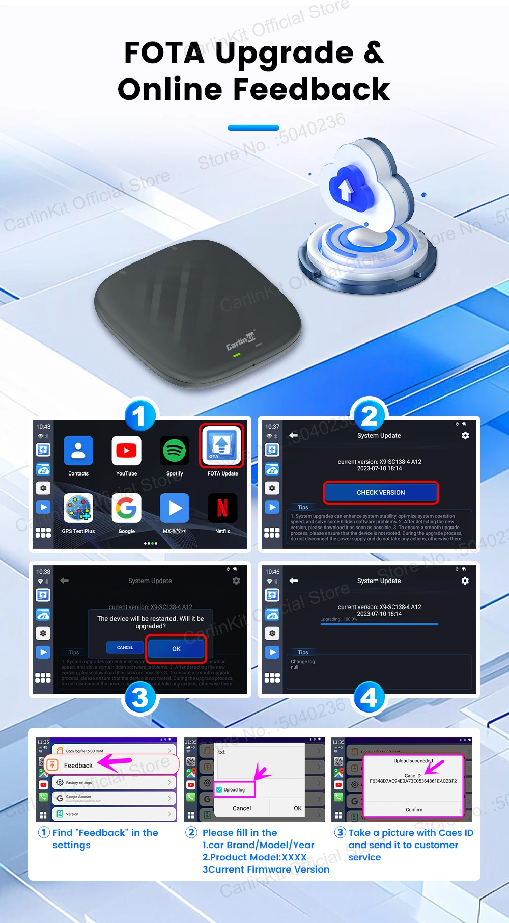 2026 CarlinKit Smart CarPlay Ai Box Android 13, unterstützt Netflix YouTube Split Screen Wireless Android Auto & CarPlay Smart TV Box – Detail 15