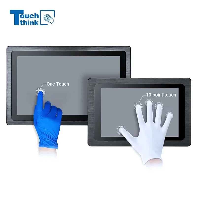 2026 High Performance Fanless Industrial PC Full Aluminum IP65 Touch Screen Panel (Projected Capacitive) 2GB/4GB/8GB Memory 16GB