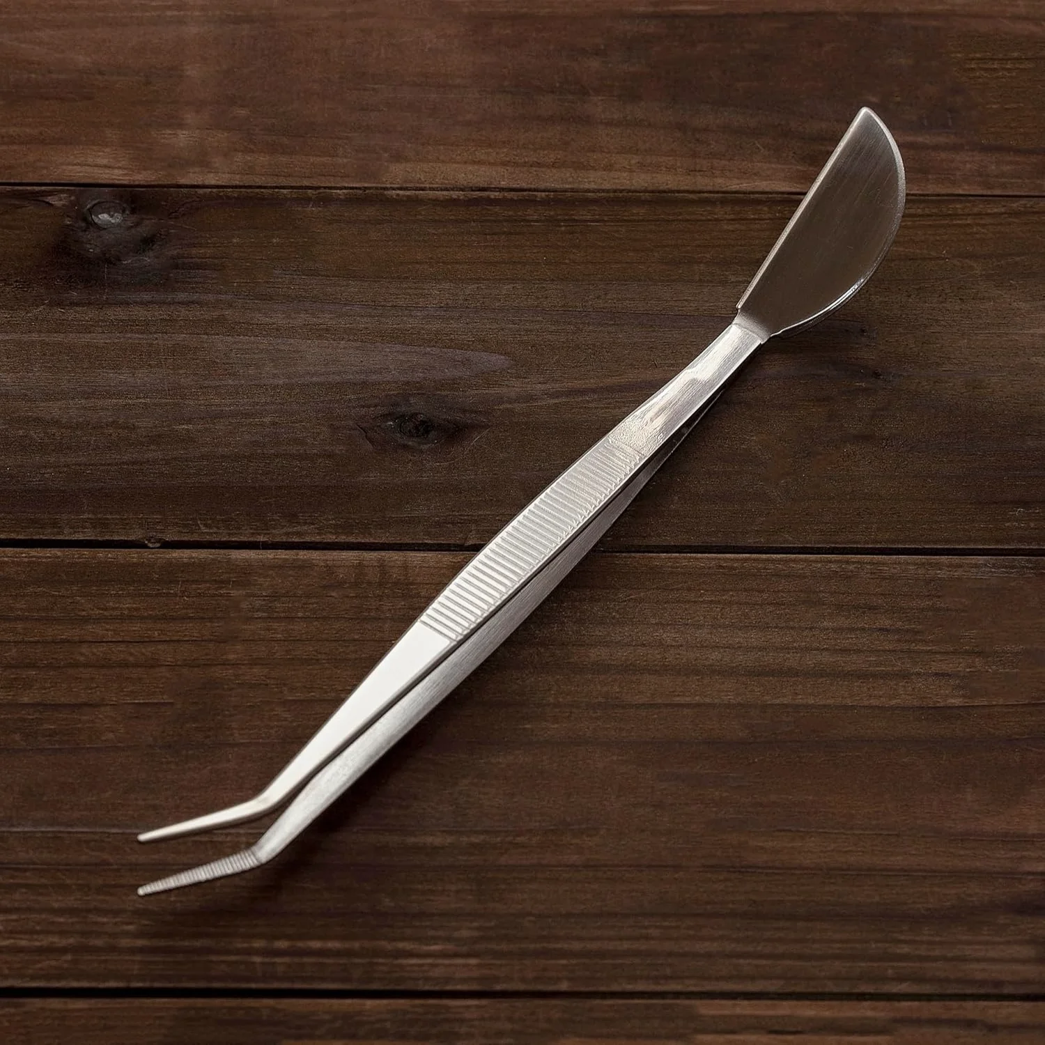 

Stainless Steel Rake with Blade Spatula 9.5" [ Claws Tips] Garden Rake Tool