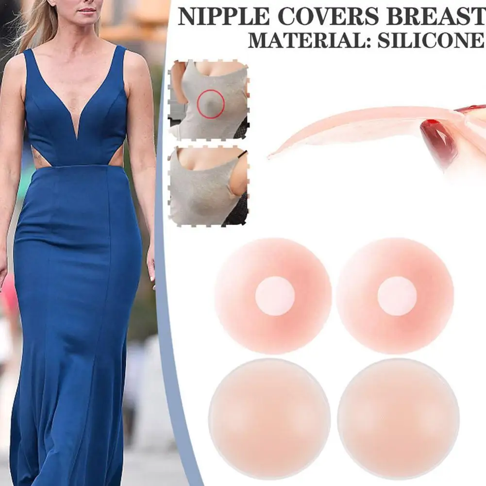 

Breathable Invisible Silicone Breast Patch Woman Reusable Self Adhesive Chest Nipple Cover Round Breast Nipple Covers