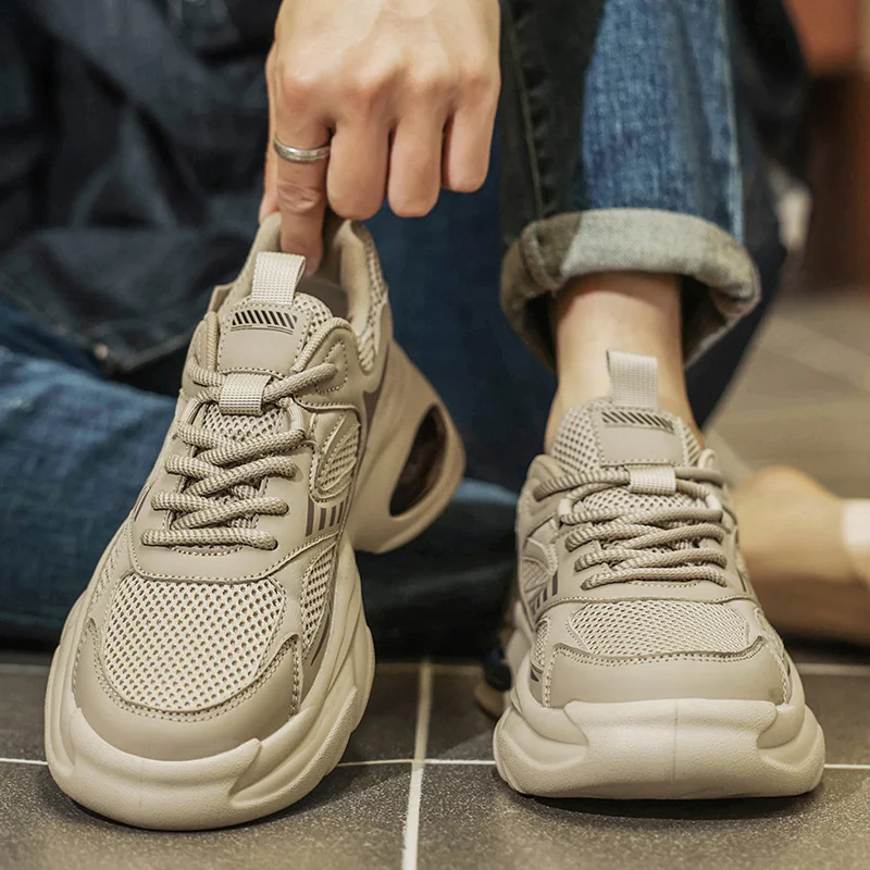 أحذية رياضية كاجوال للرجال قابلة للتنفس، أحذية سباق فاخرة للمدرب، أحذية بدون كعب أنيقة للرجال