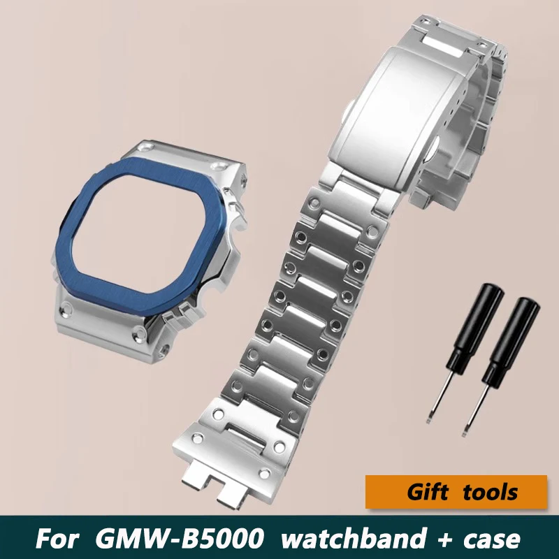 

GMWB5000 metal kit case strap bracelet for Casio G-SHOCK series 40th anniversary GMW-B5000 stainless steel case watchband set