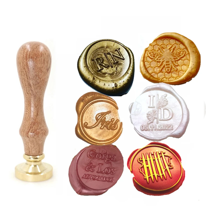 Customized wax seal Stamp Vintage wedding 2 Initials Heart wreath Ornament design,Reusable personal stamp Wedding Invitation