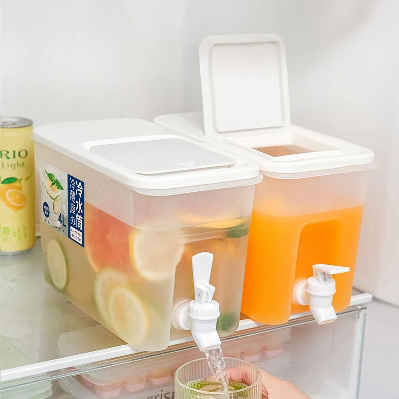 대용량 냉수 투수 냉수 주전자, 냉장고 수도꼭지 포함, 차가운 주전자, 아이스 음료, 디펜서 냉장고 및 마개 