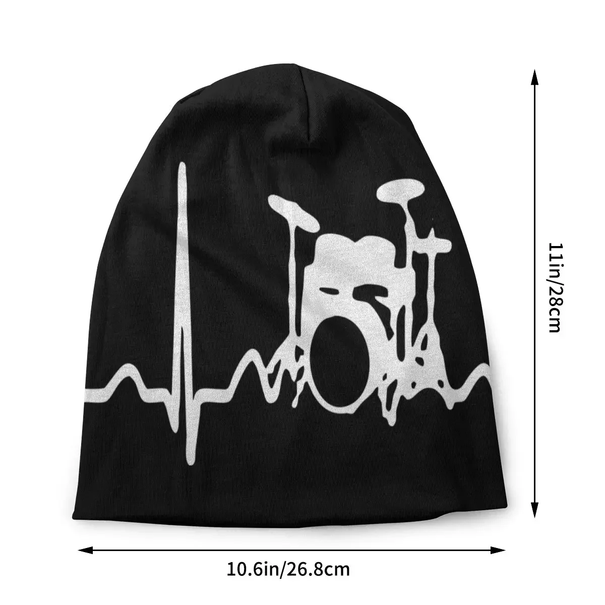 Drums Heartbeat Drummer Drum Rock Music Caps Goth Outdoor Skullies Beanies Hats Men Summer Warm Dual-use Bonnet Knitting Hats