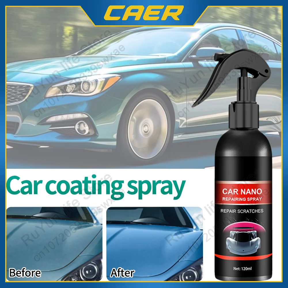 120ML Car Ceramic Nano Coating Liquid Polishing Spray for Auto Paint Headlights Anti-Scratches Waterproof Rapid Renovation Tool