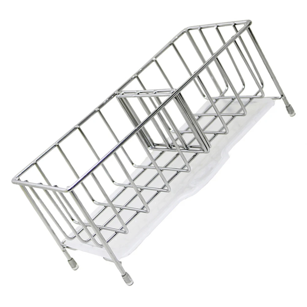 

Stainless Steel Sponge Holder Rack Kitchen Supply Lightweight Draining Storage Solution Multi Function Shelf
