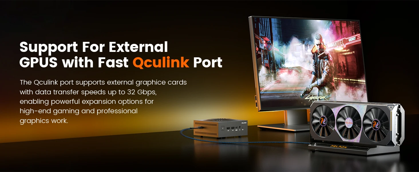 PELADN Gaming Mini PC AMD Ryzen AI 9 HX 370 (12 Cores,up to 5.1Ghz), 32GB LPDDR5X 1TB PCIe 4.0 SSD Dual 2.5G LAN USB4 20Gbps Type-C/DP/HD Mini Desktop Computer WiFi7 4K/60Hz Triple-Display USB3.2/BT5.4 Mini Computers
