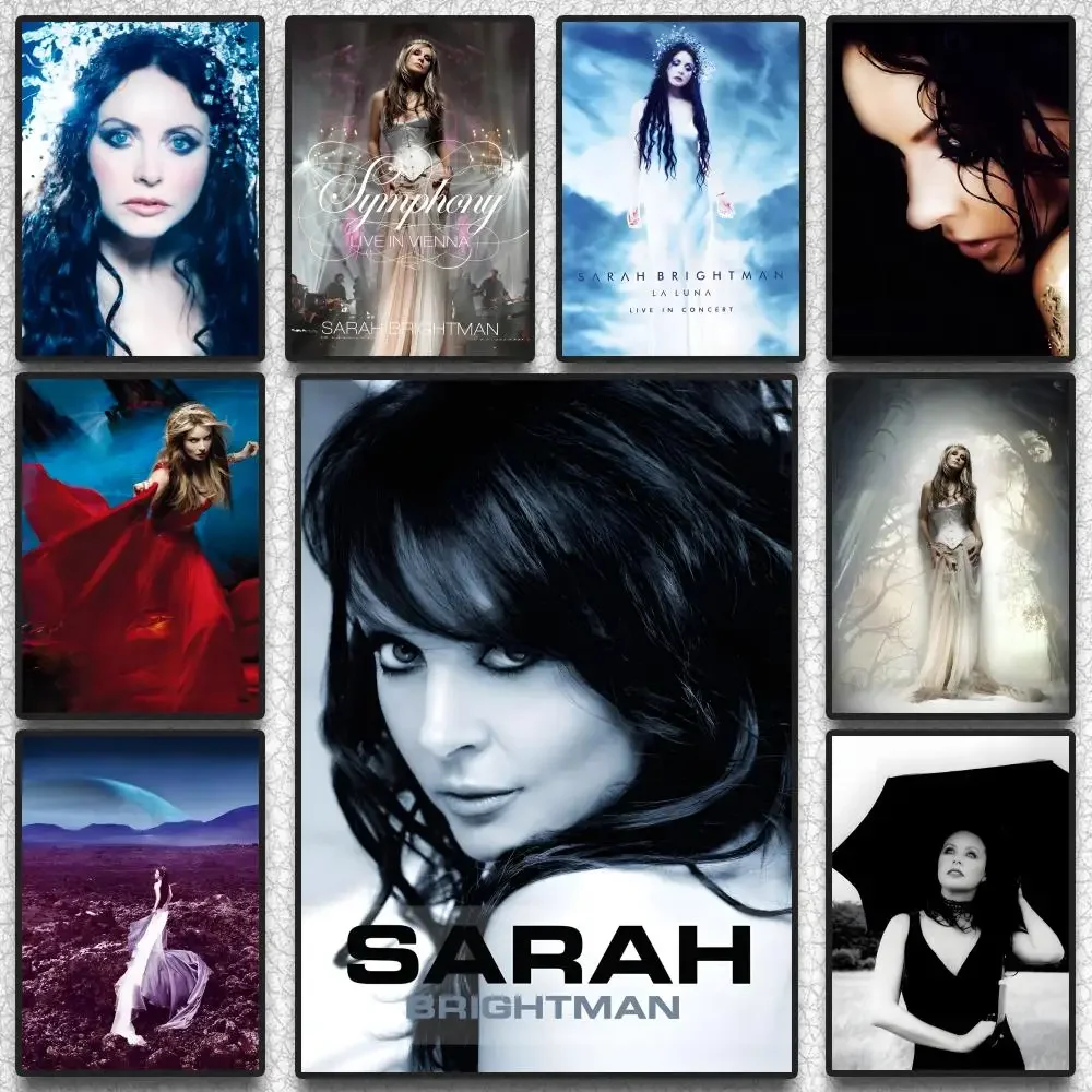 Póster de S-Sarah Brightman La Luna, arte de pared adhesivo, impresión impermeable, decoración estética para el hogar, sala de estar y dormitorio