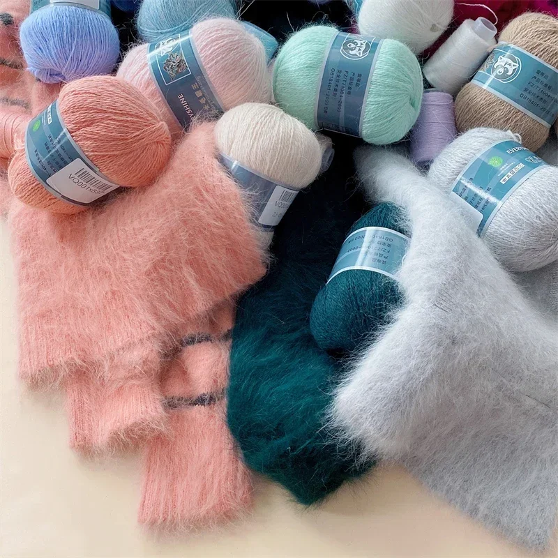 

1 Pcs Cashmere Mink Fur Yarn for Hand Knitting Long Plush Wool Crochet Knitting Yarn for Fall Winter Luxury Needlework Diy Knit