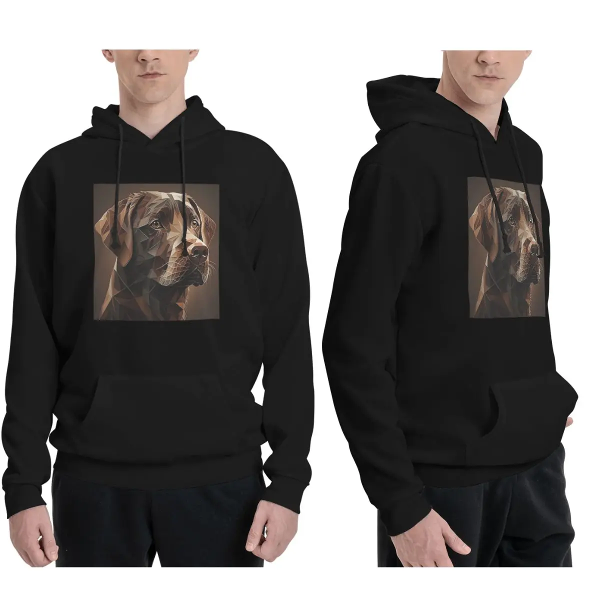 Sudaderas con capucha geométricas Choco A Chocolate Labrador con ilustraciones para hombres y mujeres, sudaderas con capucha de manga larga a la moda para Otoño e Invierno