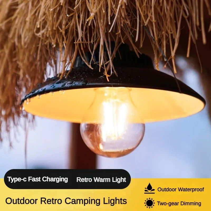 Outdoor Camping Lights, Tent Lights, TypeC Emergency Charging Lighting, Ambient Lights, Hanging Vintage Lights, Camping Lights