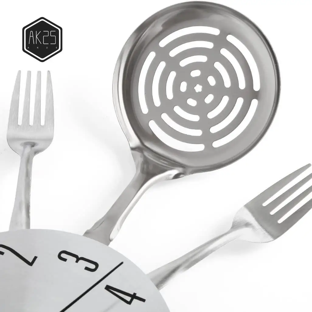 

AK25-Large Kitchen Wall Clocks With Spoons And Forks,Great Home Decor And Nice Gifts,Wall Clock Creativ Tableware Wall Clock