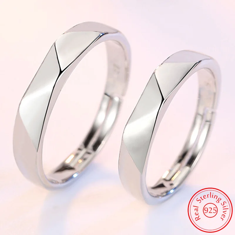 

Real 925 Stelring Silver New Men's High Quality Jewelry Fashion Couple Ring For Woman XY0393