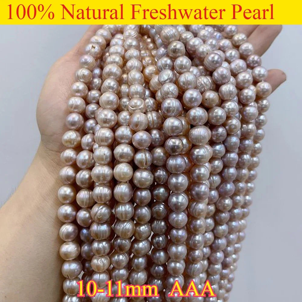 10-11 مللي متر AAA الطبيعية الأبيض الأرجواني البرتقالي المياه العذبة حريري السلس اللؤلؤ جولة الخرزة مجوهرات جعل عقد دي اي واي سوار إكسسوارات #3