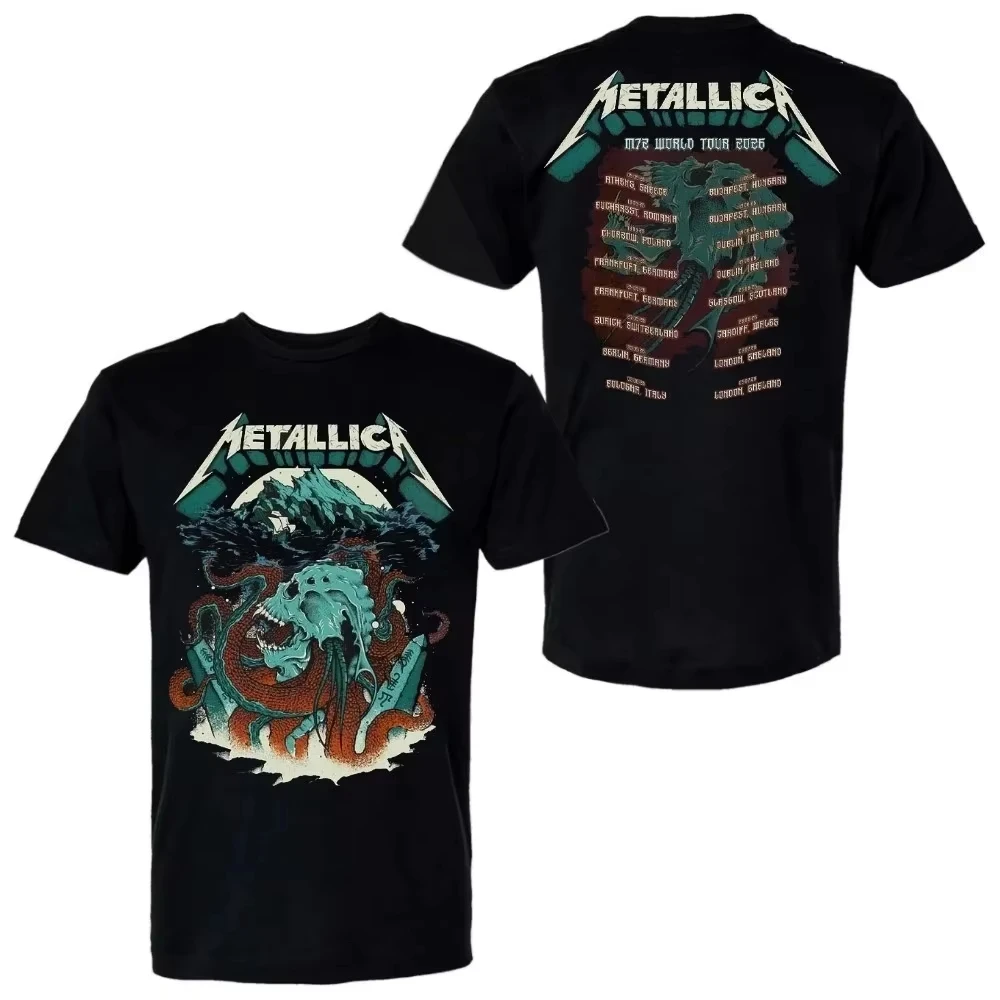 Metallica Master of Puppets Graveyard Graphic T-Shirt Thrash Metal Band Tee Cotton Casual Short Sleeve Unisex Streetwear Rock