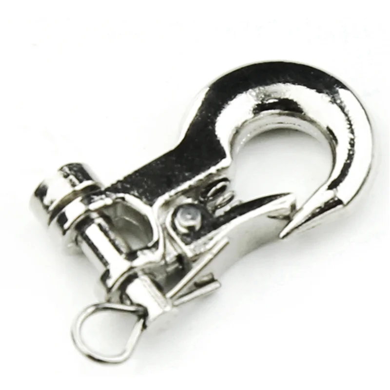 

2X Metal Rescue Trailer Tow Hook With Tow Chain Tow Trailer Rope For 1/8 1/10 TRX4 SCX10 Tamiya Rc Model Car Spare Parts