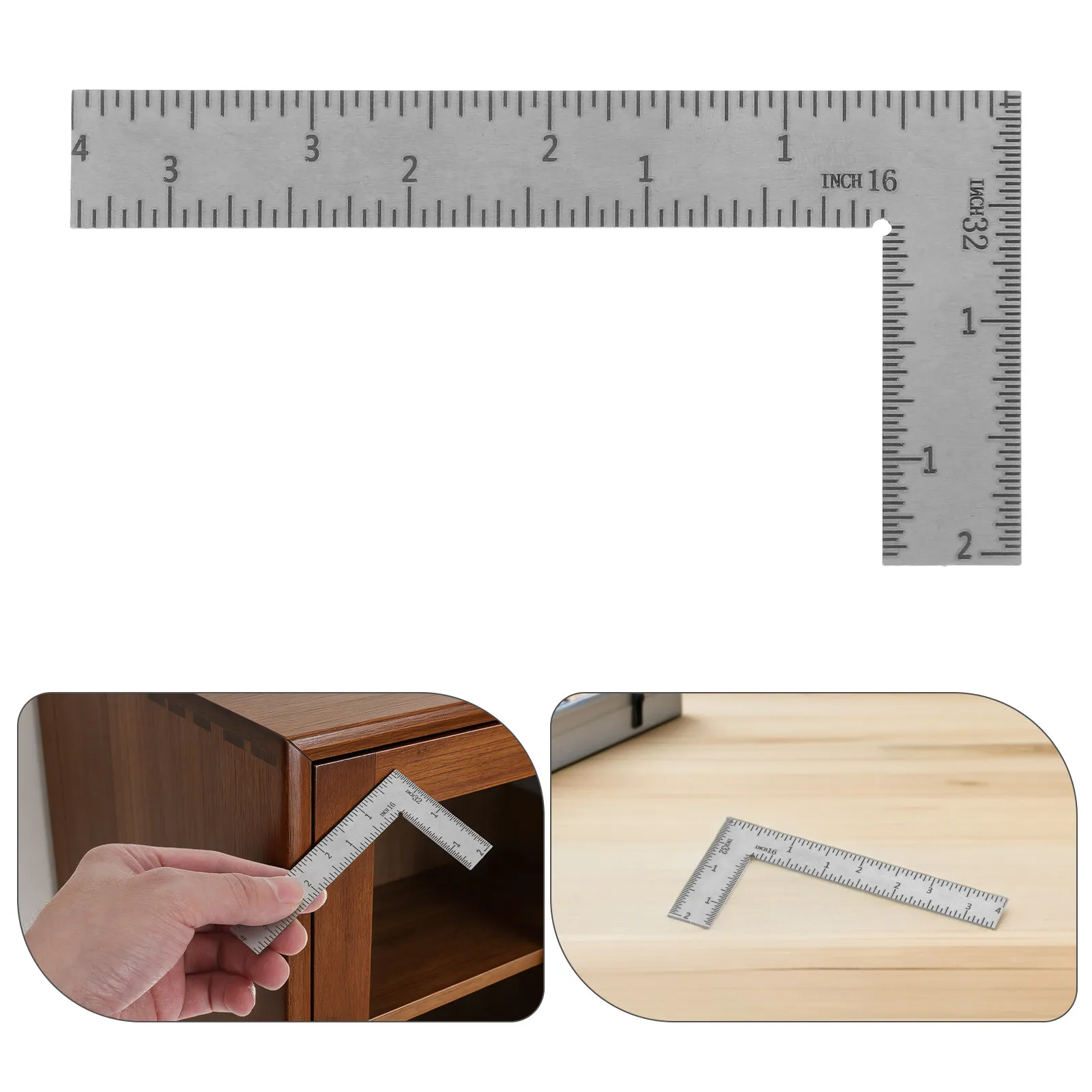 Mini Stainless Steel L-Shaped Angle Ruler Double Sided Scale Square Ruler for Precision Carpentry Woodworking Engineering