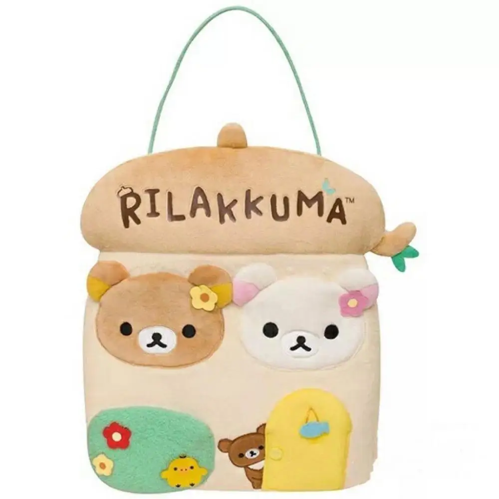 Rilakkuma Plush fur Storage bag Organize wall hanging dormitory bedroom Storage wall decorate a birthday present Holiday gifts