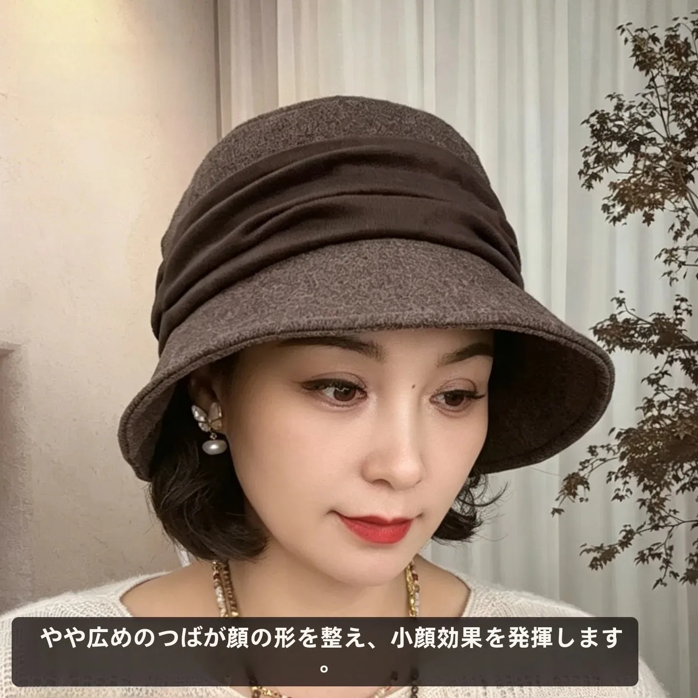 warm-woolen-bucket-hat-for-women-by-lan-po-rain-autumn-winter-fashionable-pleated-face-shaping-fishing-cap-adjustable-size
