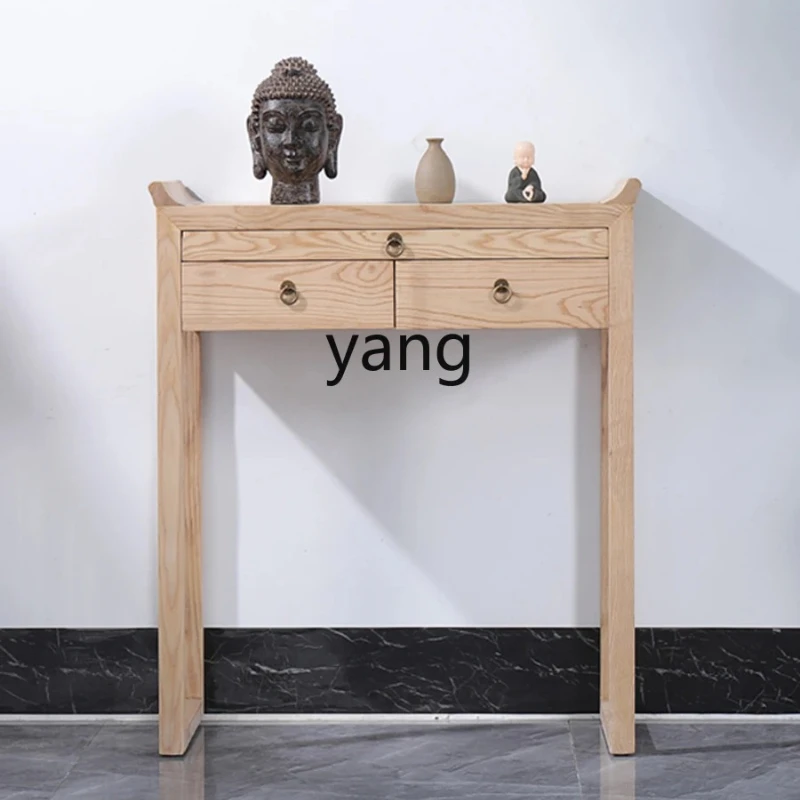 

Yjq Ash Wood Altar Buddha Shrine Household Buddha Statue Enshrine Table Modern New Chinese Furniture