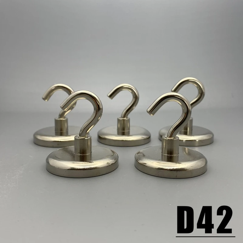 1/2/3/5Pcs Diameter 42mm Magnets Hook D42 hook Circular Heavy Duty Wall Hanger Strong Powerful magnet Magnetic Imanes