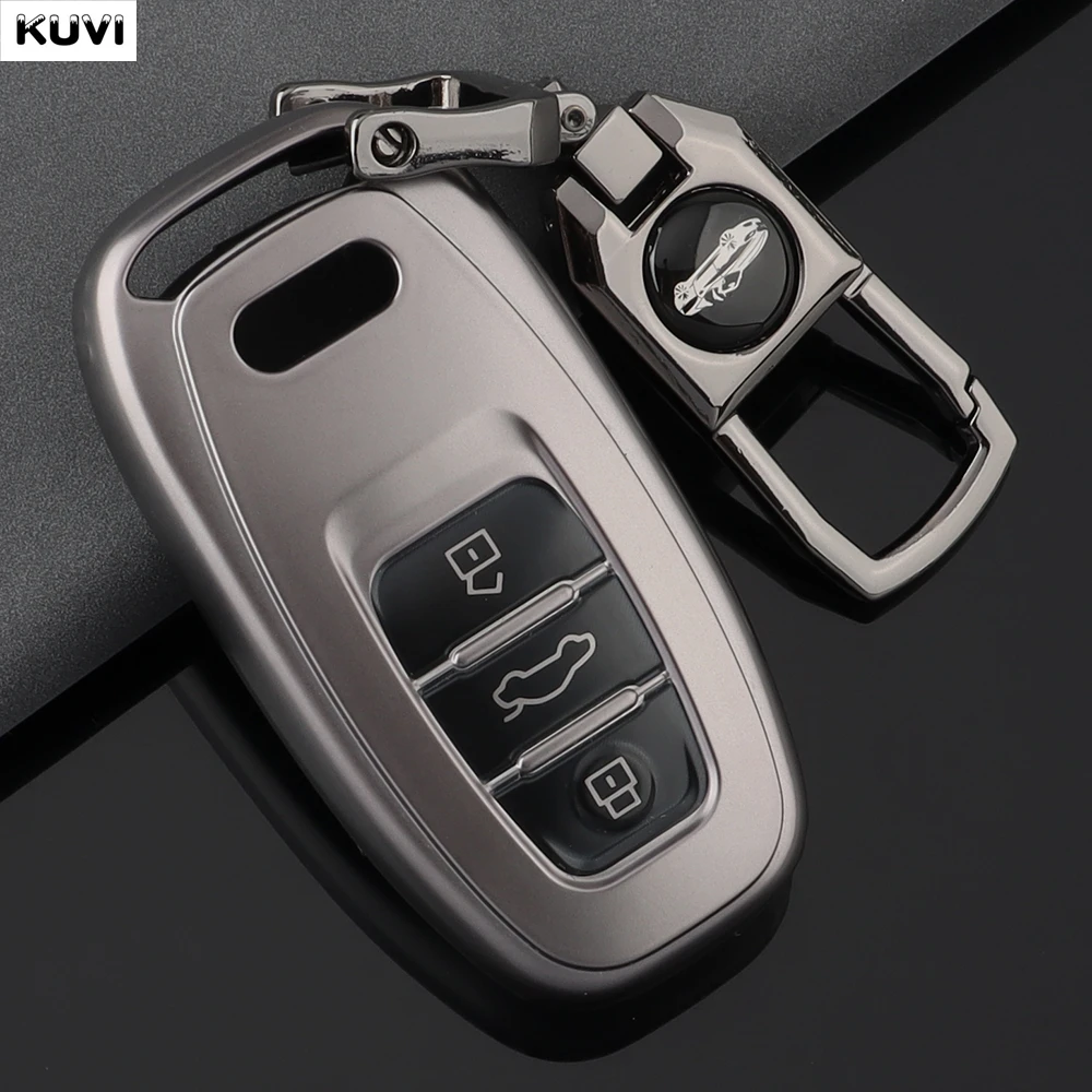 Waffengraue TPU Autoschlüssel-Hülle für Audi Q3 Q5 Q7 A1 A3 8P A4 B9 A5 A6 C7 8S 8W A7 A8 4M S4 S5 S6 S7 S8 RS3 RS6 SQ5 TTS TFSI
