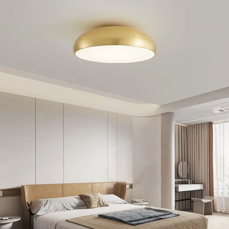 Master bedroom room light, medieval all-copper study ceiling light