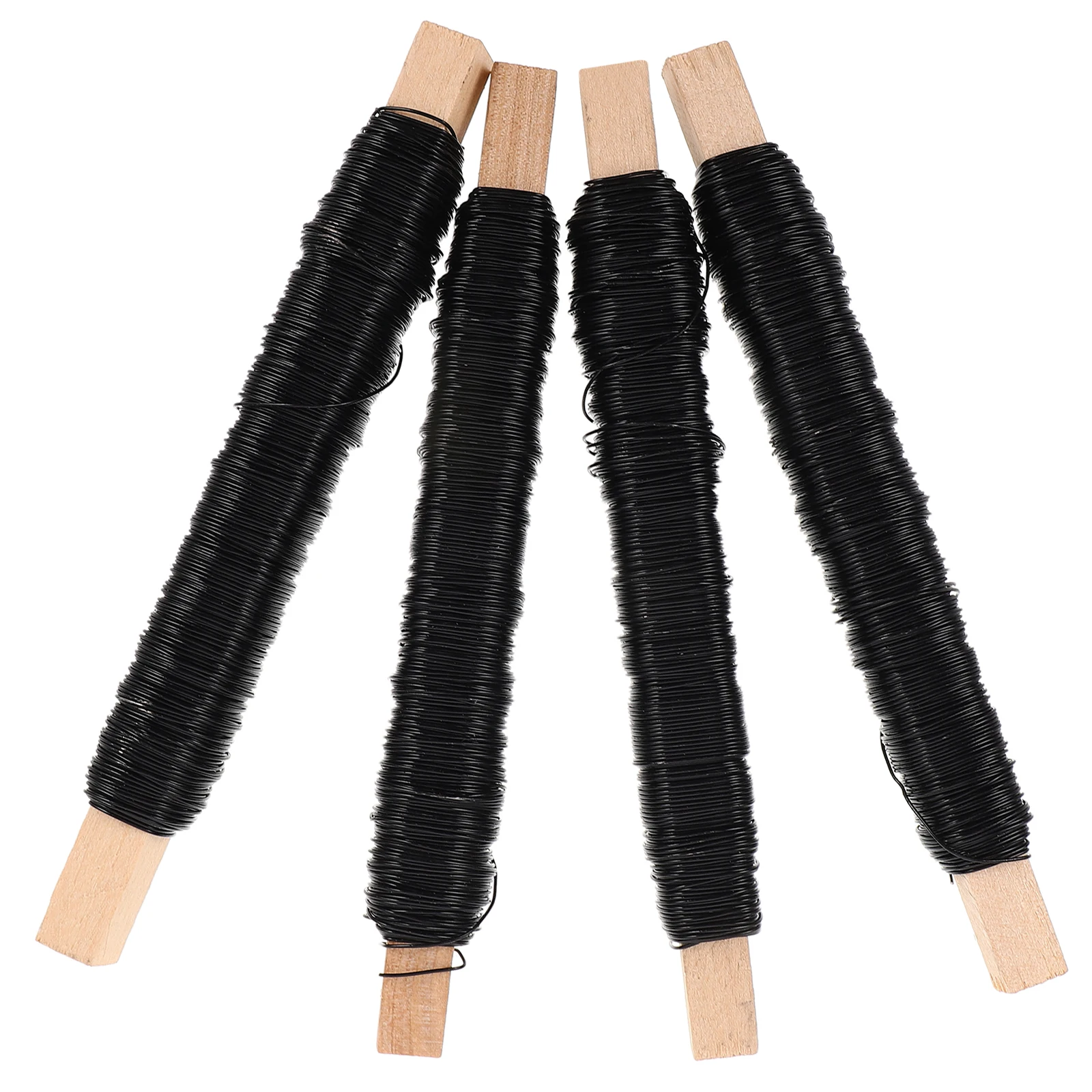 

4 Rolls Wire Artificial Flower Pole Faux Stems Fake Floral Diy Supplies Iron Flowers
